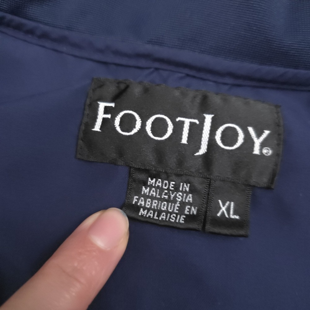 FootJoy Men's XL Navy Blue V-Neck Golf Pullover Windbreaker‎ Pockets Embroidered - Picture 5 of 9